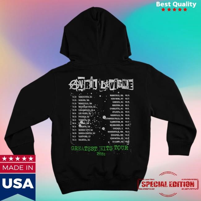 Official Avril Lavigne Merch Store Avril Lavigne Greatest Hits Tour Sk8er Star Sweatshirt AvrilLavigne