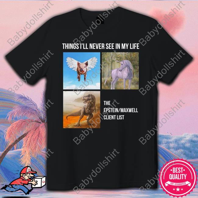 Things I'll Never See In My Life The Epstein Maxwell Client List T Shirt