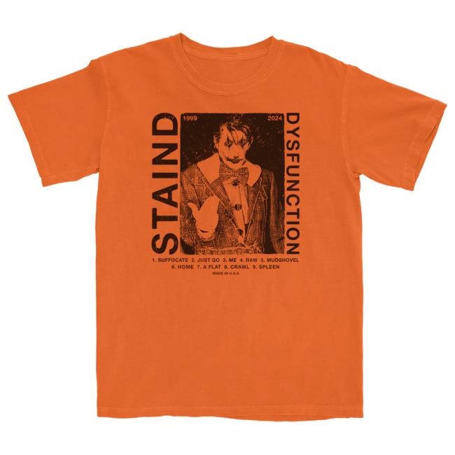 Staind Merch Dysfunction x Limited Edition Orange Shirt Staind Band Shop