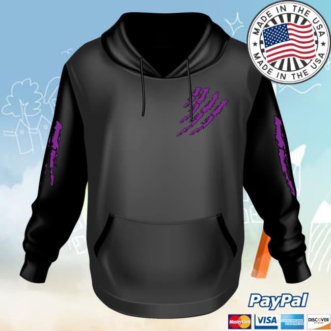 Official 6ix9ine Merch Store Tekashi 6Ix9ine Black Popover Sweatshirt Tata Claw Purple