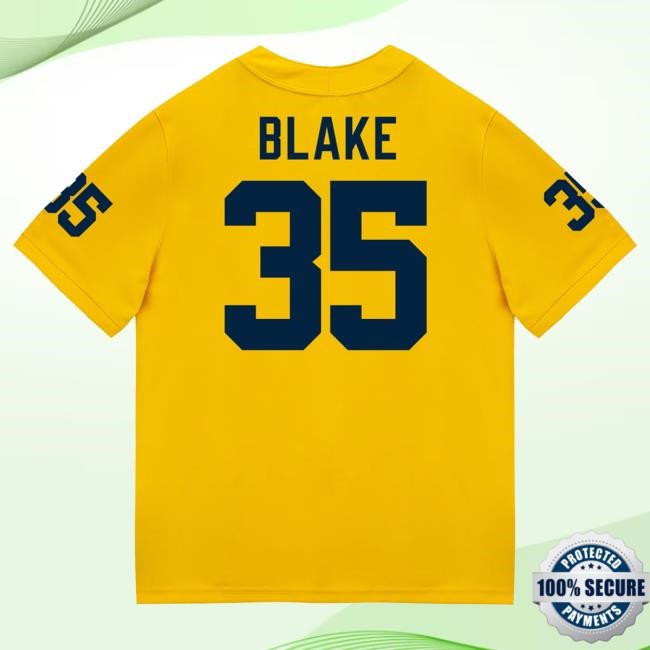 Michigan Wolverines #35 Stuart Blake Student Athlete Maize Football Jersey Tees The M Den Shop