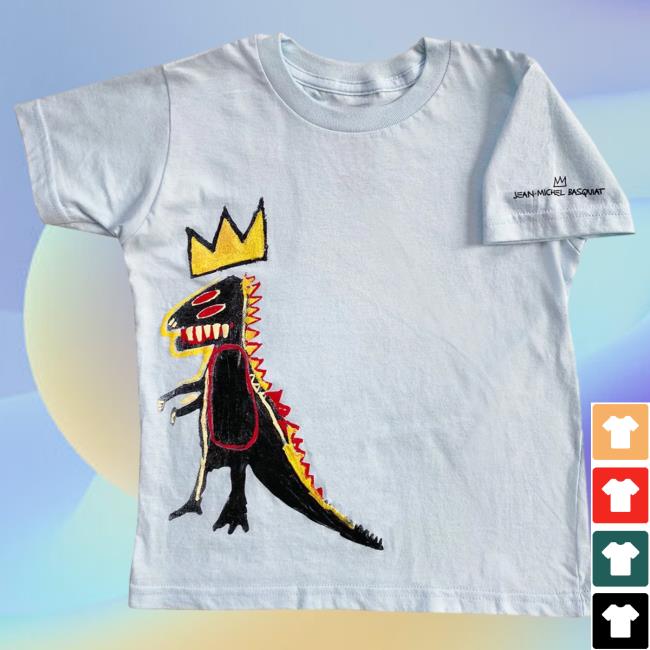 Official The Brant Foundation x Rome Pays Off Jean-Michel Basquiat Pez Dinosaur Top Shirt Blue BrantFoundation