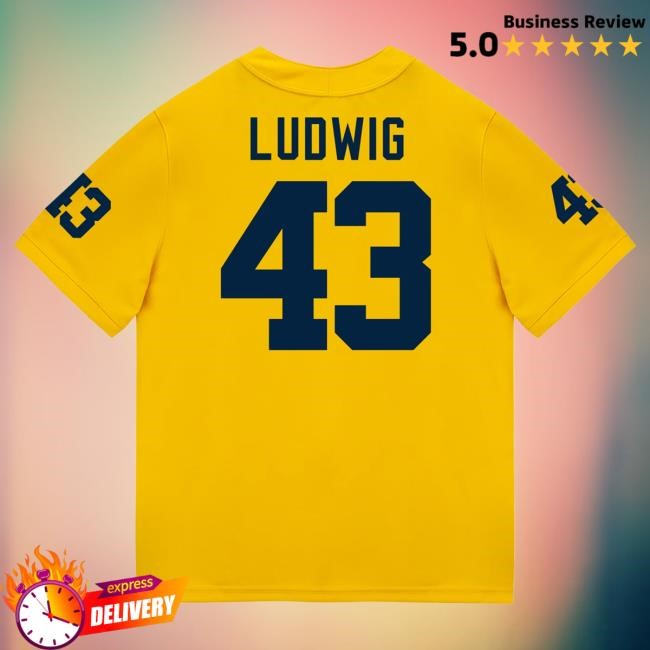 The M Den Michigan Wolverines #43 Zach Ludwig Student Athlete Maize Football Jersey T Shirt