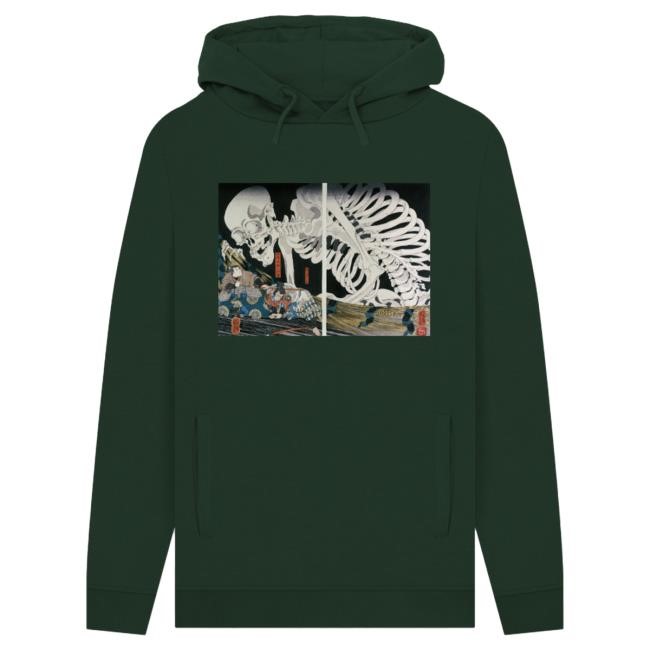 Kuniyoshi Skeleton Spectre Unisex Hoodie, Evergreen British Museum Store Shop Official Store Shop