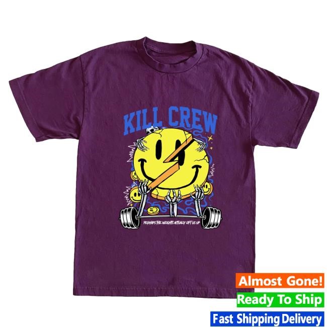 Official Kill Crew Apparel Clothing Oversized "Weights Lift Us Up" Shirts - Purple KillCrew Shop