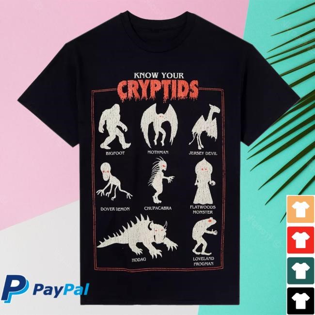 Know Your Cryptids Chart Tee Pirate Softwa