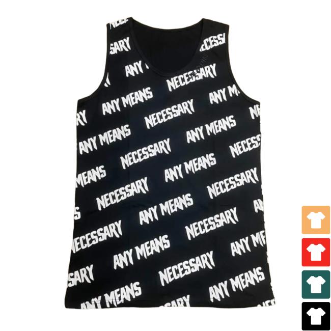 Official Any Means Necessary Clothing Any Means Necessary Tank Top Aop T-Shirt Black 3D All Over Print