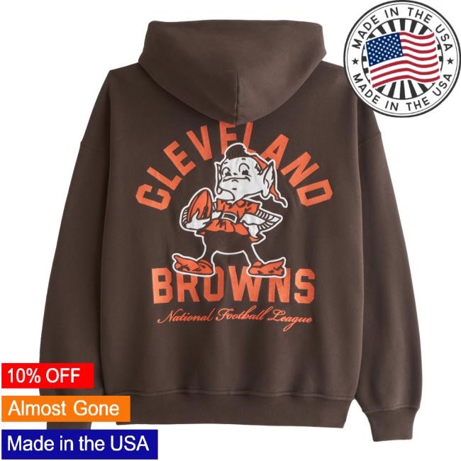 Official Abercrombie And Fitch Cleveland Browns Graphic Hooded Sweatshirt
