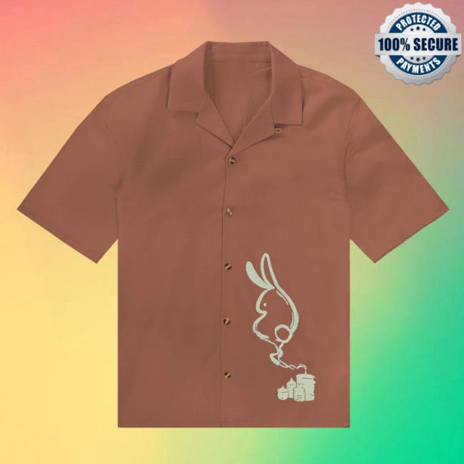 Apari Shop Merch Bunny Wisp Button Down Brown Hawaiian T-Shirts