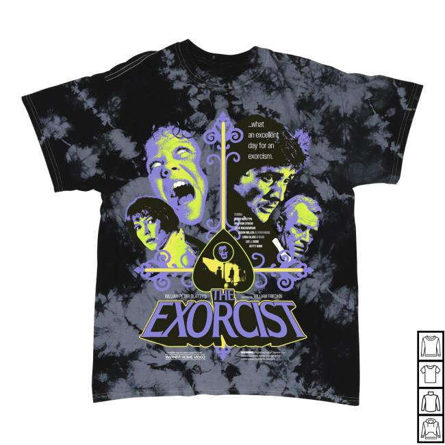 Official Studiohouse Designs The Exorcist Tie Dye Shirt 2023 Unclean Spirit (Grey)