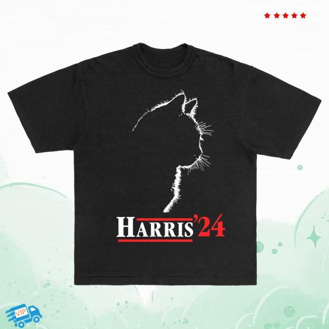 Cat Lady For Kamala Harris 24 Tshirt - Black