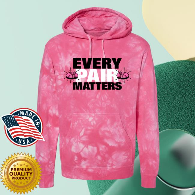 Official Clay Shootingg Pink Tie Dye Every Pair Matters Pullover Sweatshirt