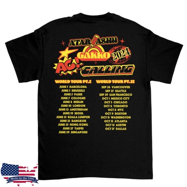 Atarashiigakko Ag! Calling Black Tour Shirt