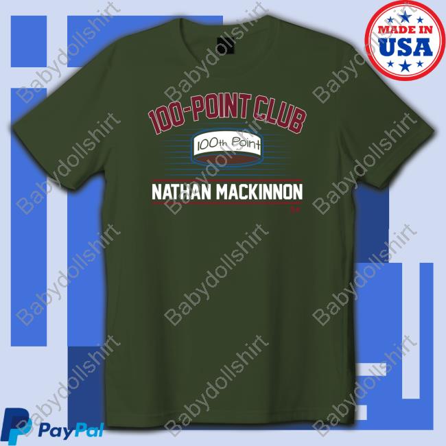 Breakingt Merch Nathan Mackinnon 100-Point Club T Shirt