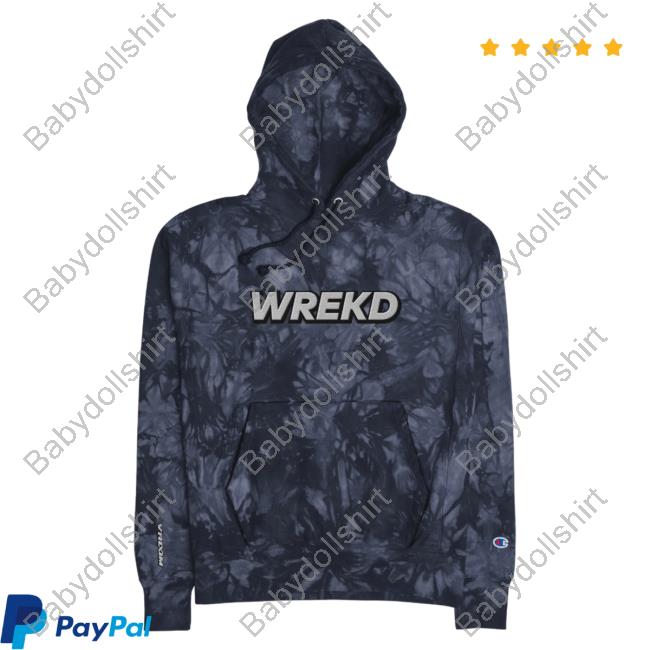 Official Wrekd X Vroom Unisex Champion Tie-Dye Hoody Navy