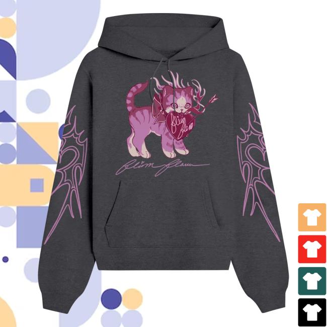 Official The Official Flim Flam Shop Merch Store – Flamingo Smitten Kitten Pullover Sweatshirt Black