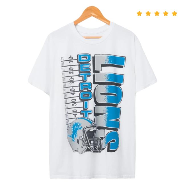 Official Junk Food Apparel Clothing Store Shop Junkfoodclothing Detroit Lions Helmet Yardage Flea Market T-Shirt