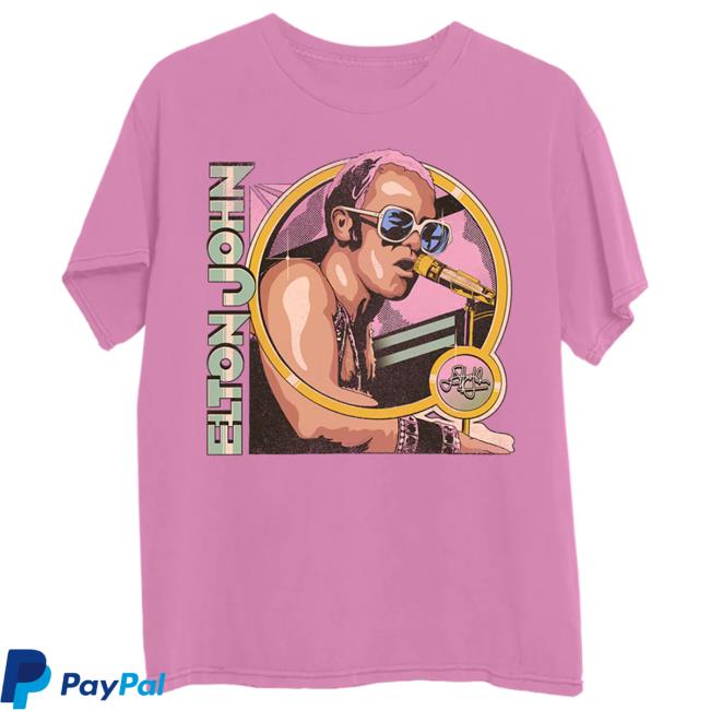 Elton John Merch Store GYBR 80s Vintage Photo Illustration T Shirt