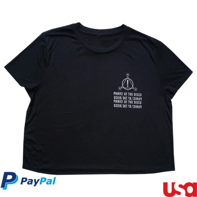 Official Panic! at the Disco Merch Store Panic! At The Disco Black Stacked Wave Logo Crop Tees