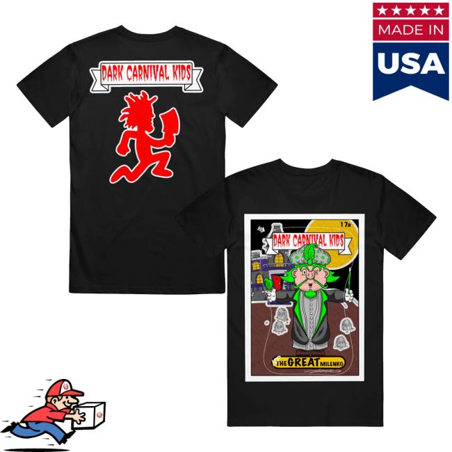 Insane Clown Posse & Psychopathic Records Merchandise ICP Apparel Shop Dark Carnival Kids The Great Milenko Black - New Shirt Psychopathic Merch