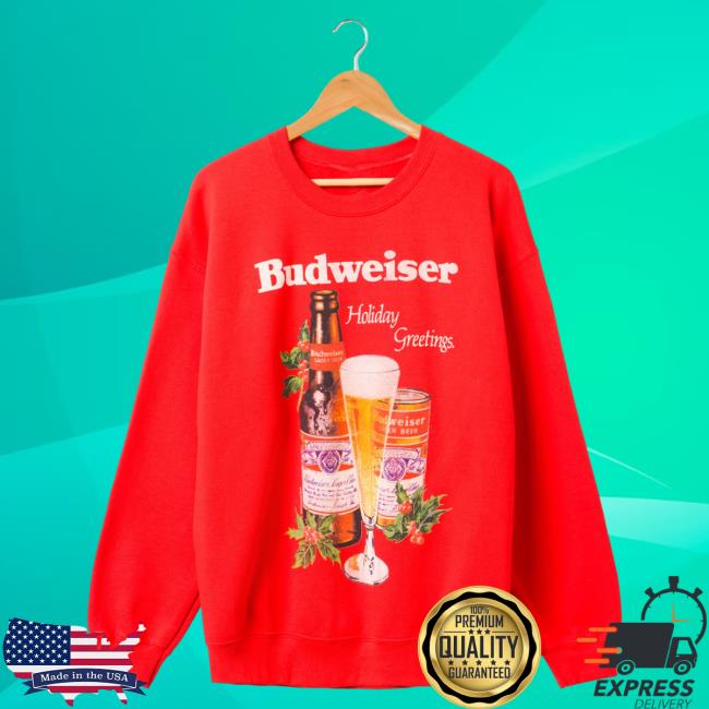 Official Junk Food Apparel Clothing Shop Budweiser Holiday Greetings Flea Market Sweatshirt