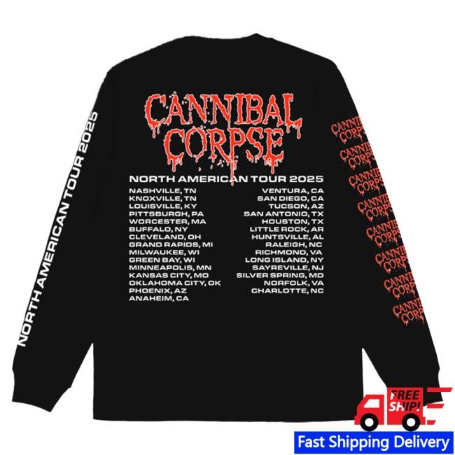 Official Cannibal Corpse Shop Graveside 2025 Tour Long-Sleeve (Black)