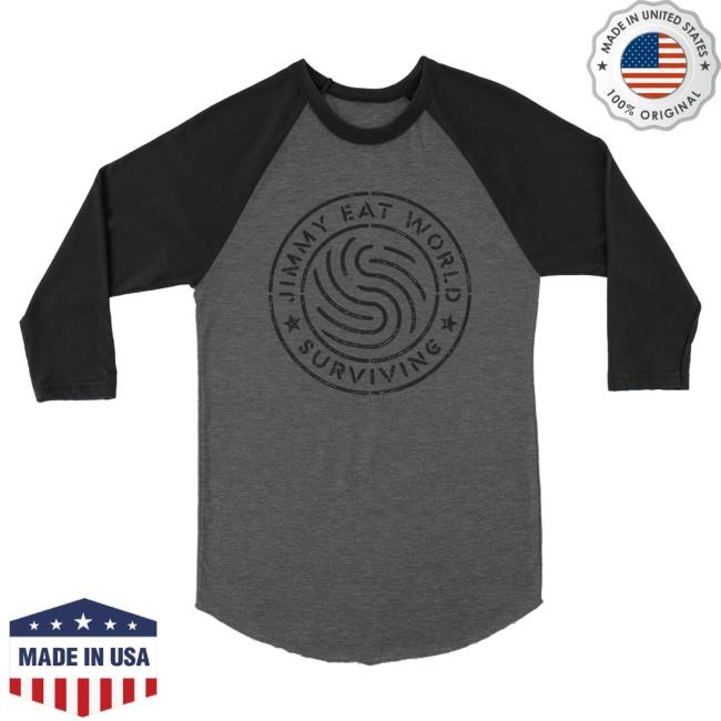 Jimmy Eat World Surviving Emblem Raglan Long Sleeve Tshirt (Gray/Black)