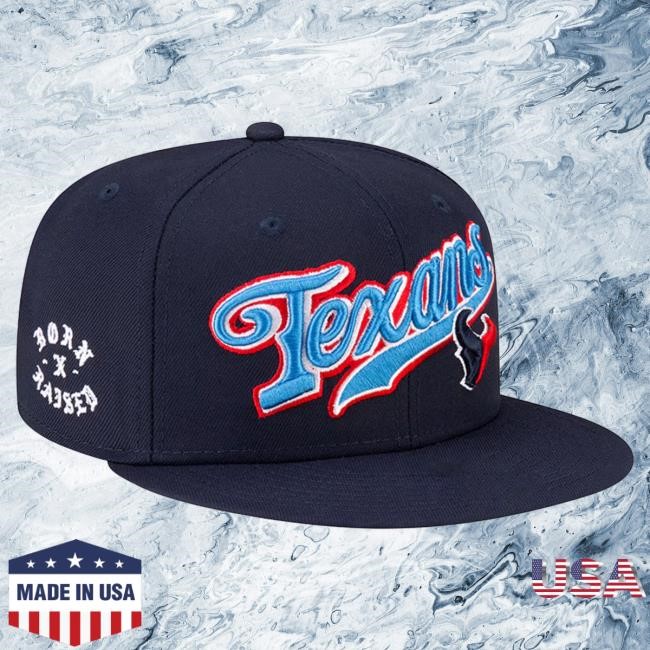 Men's Houston Texans New Era Born x Raised Navy 59FIFTY Fitted Hat NFL Shop Store