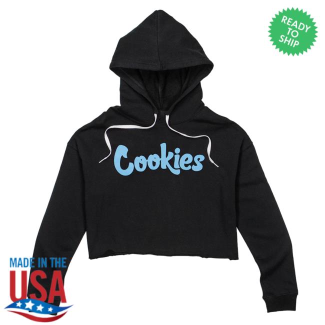 Official Cookies Clothing Merch Womens Crop Top Sweatshirt Black/Light Blue