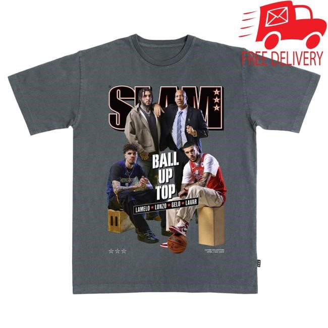 Hot SLAM Cover Long Sleeve by Slam Goods NBA – LaMelo, Lonzo, LiAngelo, LaVar Edition NBA Slam Goods L/S Tee – Versatile Fan Wardrobe SLAM Cover