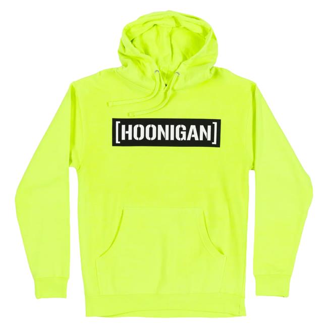 Official Hoonigan Merch Store Shop Hoonigan Censor Bar Hood Flourescent Yellow/ Whiteblack Hoonigan Apparel Clothing