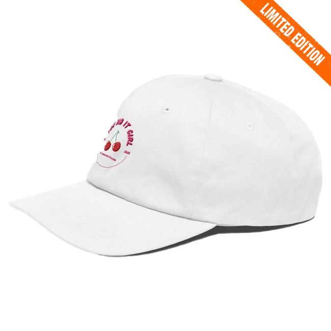 Official Momlifewithlaura You Did it Girl Cherries Hat - Hot Pink/White