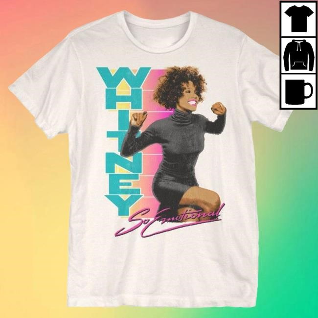 Official Whitney Houston Clothing Whitney Houston So Emotional Vintage Print Shirt 2024