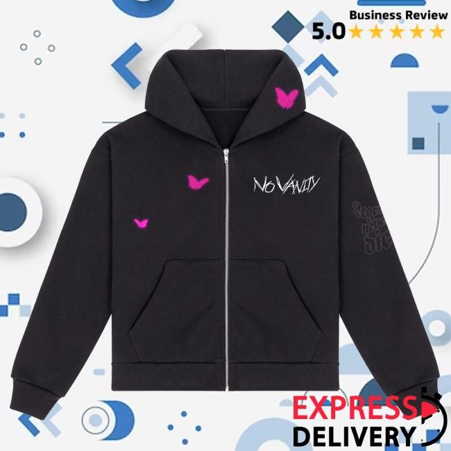 Official 999 Club Merch Store Juice Wrld No Vanity Zip Pullover Hoodie - Black JuiceWrld 999Club Apparel Clothing Shop