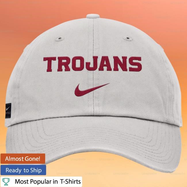 USC Trojans Nike Gray Over Swoosh Sideline Unstructured Adjustable Hat USC Bookstores Officical
