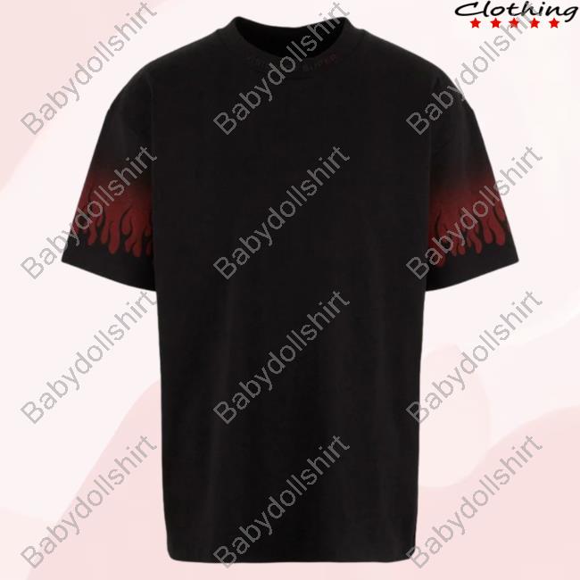Official Vision Of Super Red Negative Flames Black Tshirt