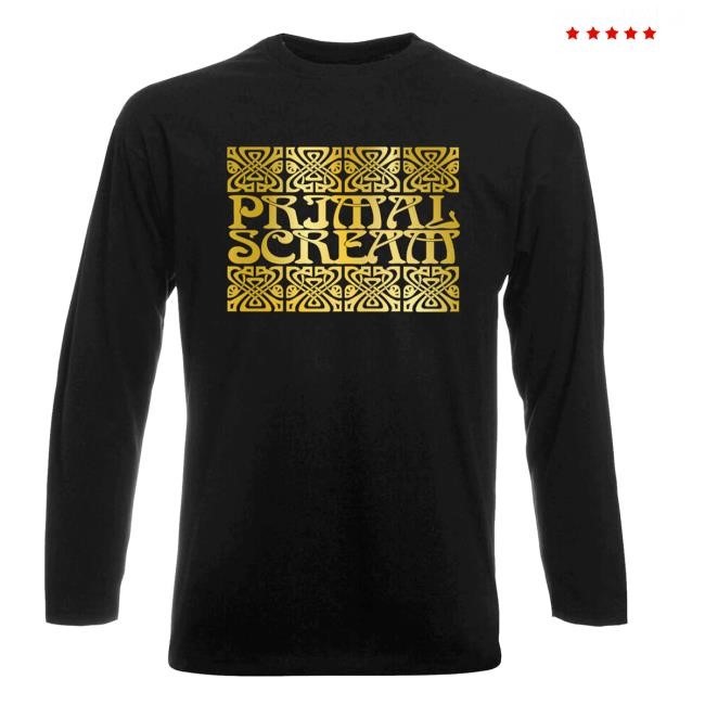 Primal Scream Official Merch Shop Black & Gold Deco Long Sleeves