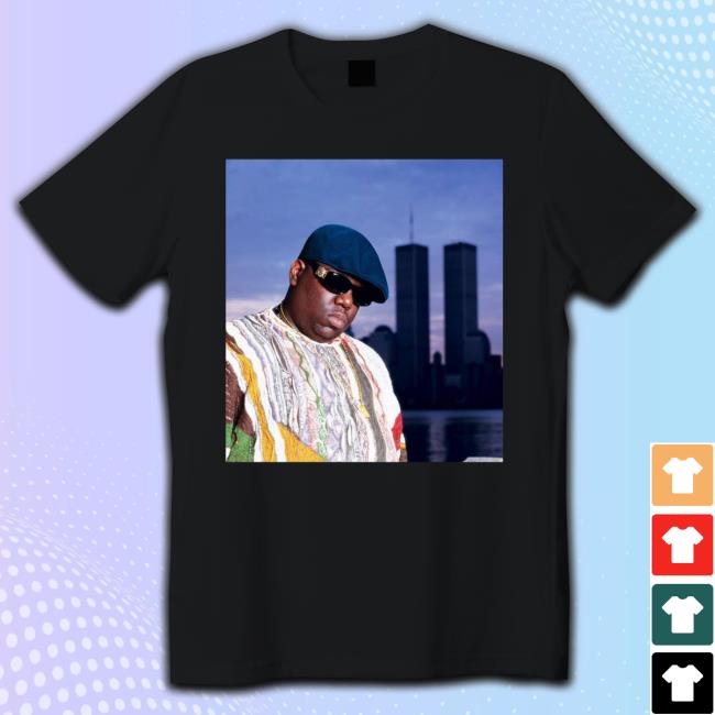Official The Notorious B.I.G. With Trade Center NYC Photo T-Shirt