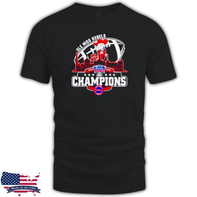 Ole Miss Rebels Logo Allstate Sugar Bowl City 2022 Champions Long Sleeve Tee
