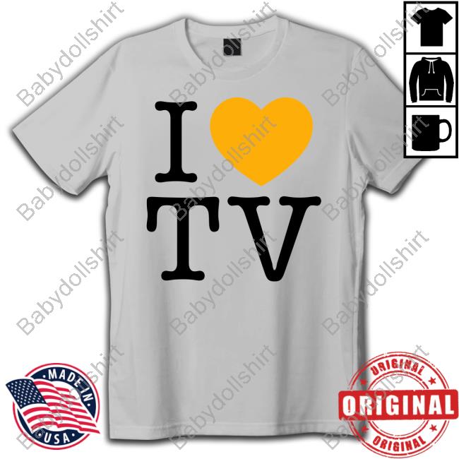 Official Hivemind Merch I Love Tv Grey Hoodie Hivemindtv