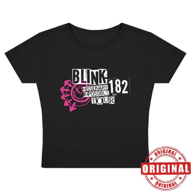 Official Blink 182 Merch Blink-182 Missionary Impossible Tour Women's Crop T Shirt