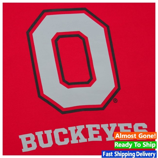 Men's Scarlet Ohio State Buckeyes There & Back Pullover Sweatshirt