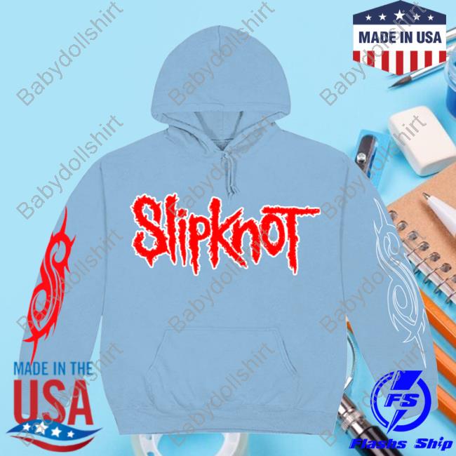 Official Slipknot Apparel Clothing Shop Store Slipknot Logo '22 Tour Blue Hooded Sweatshirt Slipknotmerch Merch