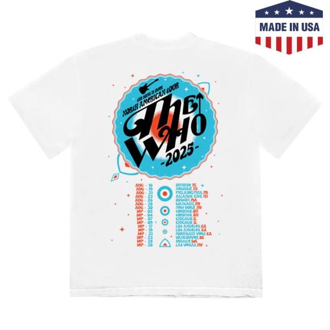 Official The Who Merch The Song is Over Guitar Arrow Dateback Shirts The Who Rock Band