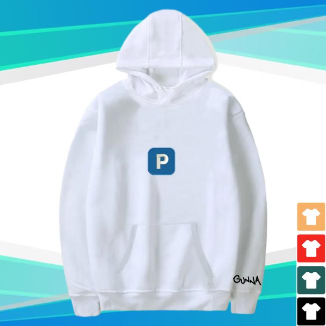 Official Gunna Merch Store Gunna Pushin P Popover Hoodie White