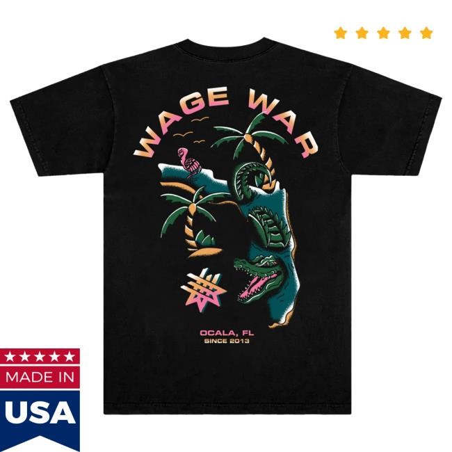 Official Wage War Merch Store Wage War Swimming Gator Top Shirt (Black)