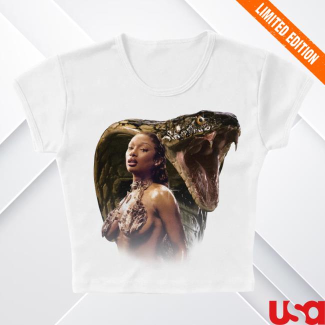 Official Megan Thee Stallion Merch Store Cobra Crop Top - White T-Shirt Megan Thee Stallion Clothing Shop MeganTheeStallion