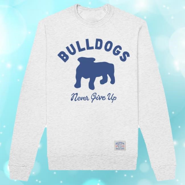 Bulldogs Never Give Up Sweatshirt (Heather Ash) Duke And Winston Identity Layer
