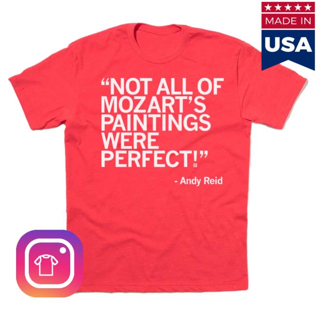 Official Ray Gun Store Shop Andy Reid Mozart Paintings White & Red (R) Attractive Shirt