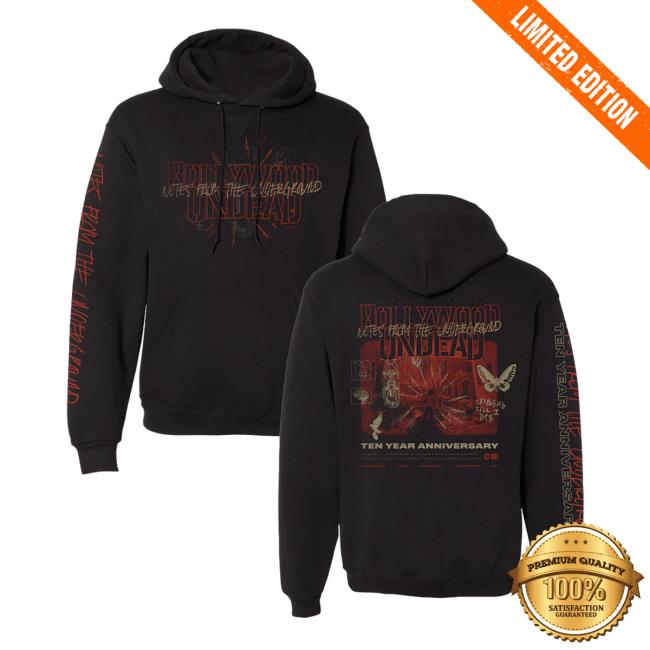 Official Hollywood Undead Merch Notes From The Underground 10-Year Anniv Long Sleeve T Shirt